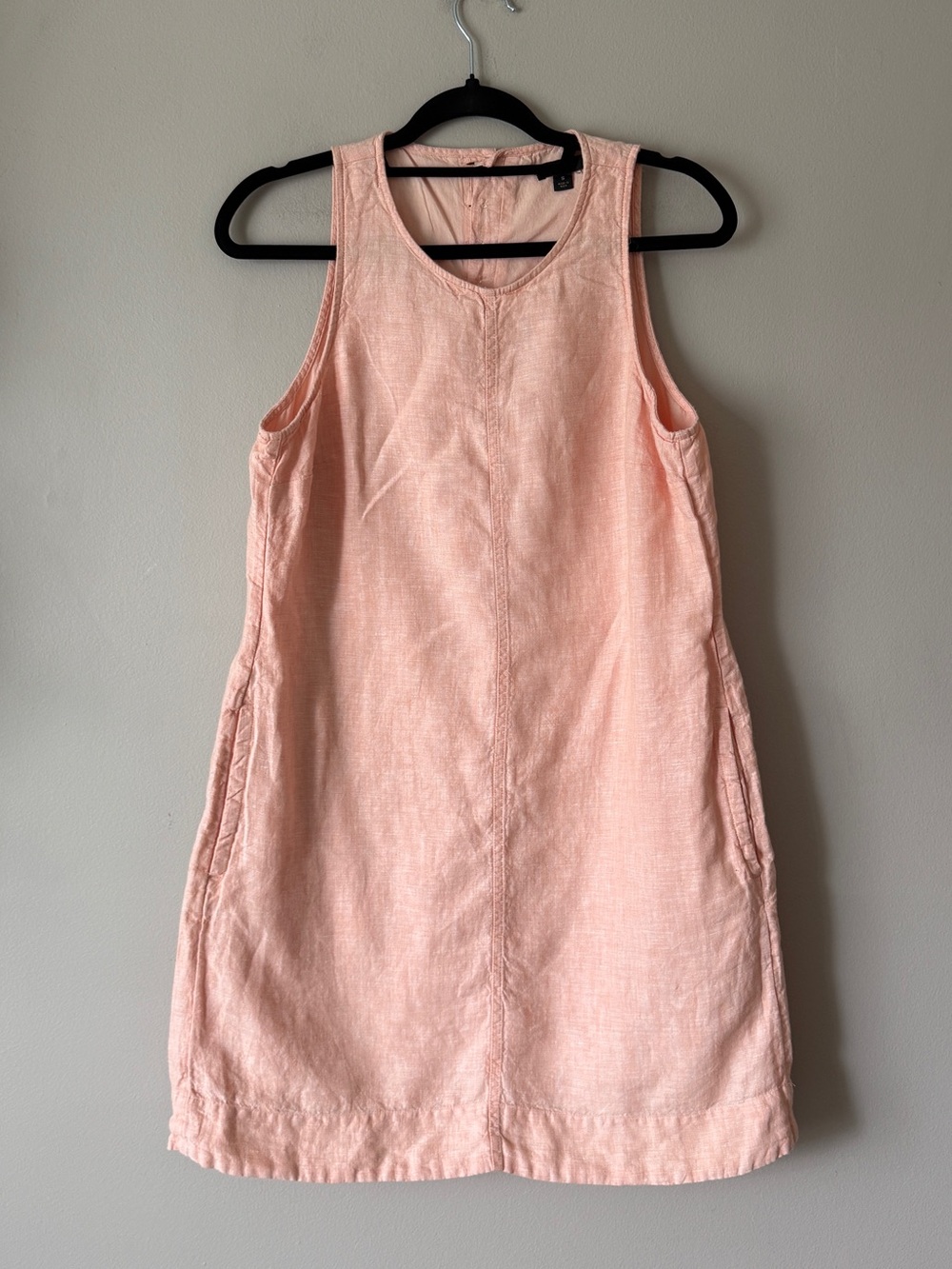 J.Crew Button Back Linen Shift Dress Size Small Pale Guava - Picture 5 of 13
